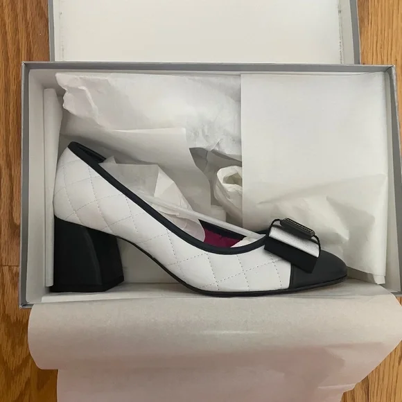 Made In Italy Leather Cap Toe Block Heels by FERCA 81 - Picture 5 of 7